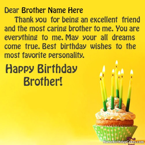 Create Name Bday Wishes For Brother