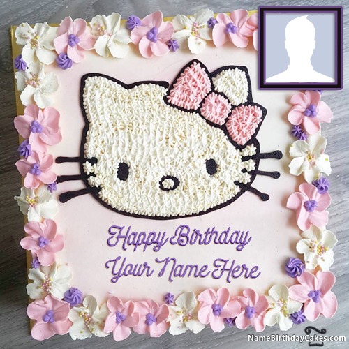 Cute Kitty Birthday Cakes For Kids With Name