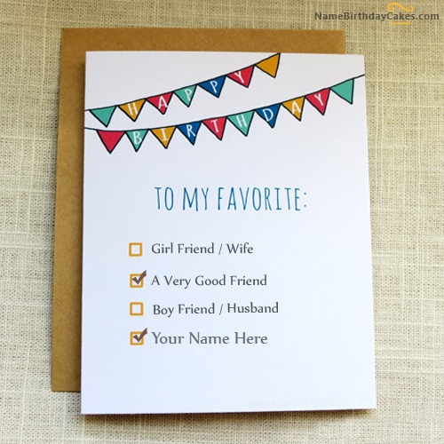 Favourite Birthday Card For Friends With Name