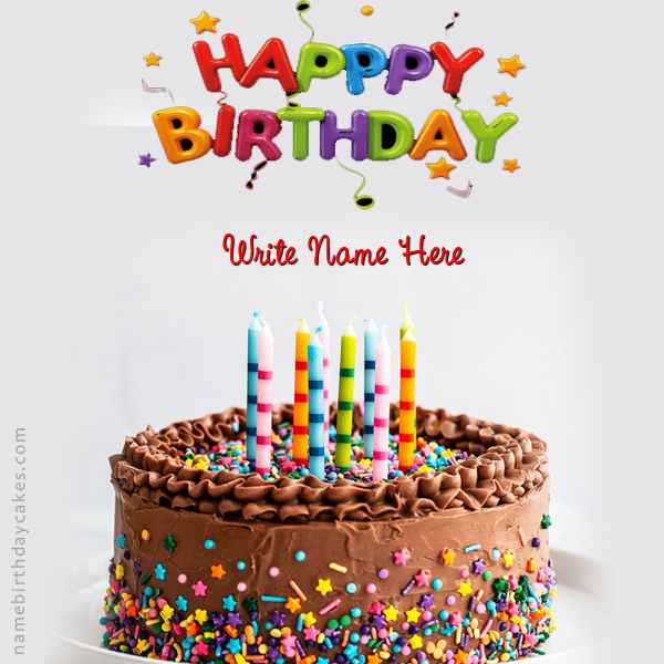 Create Personalized Birthday rainbow candle chocolate cake with name | For Kids | whats new | Name Birthday Cakes with Name & Photo | Free Online Birthday Cake With Name and Photo Birthday Cake For Kids Maker | namebirthdaycakes