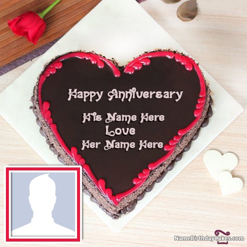 Best Anniversary Cake With Photo Edit Name