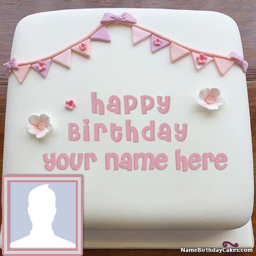 Birthday cake name and photo editor online