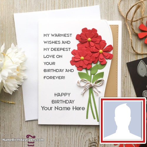 Create Birthday Greeting Card With Name and Photo