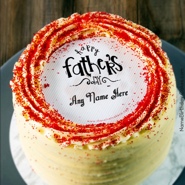 Happy Fathers Day Cake With Name For Free and Share