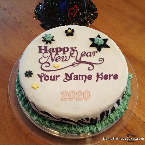 Happy New Year 2021 Cake With Name And Photo