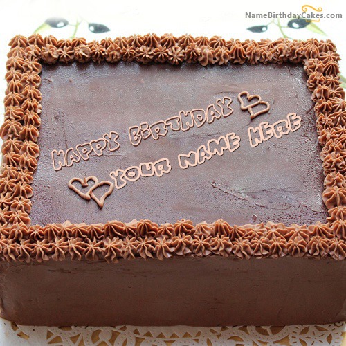 Square Chocolate Cake With Name