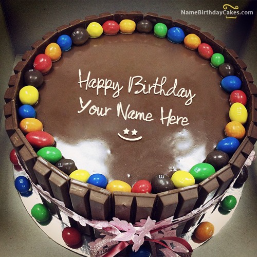Happy Birthday Kit Kat Cake With Name