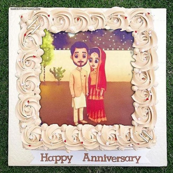 Marriage Anniversary Cake With Photo Edit