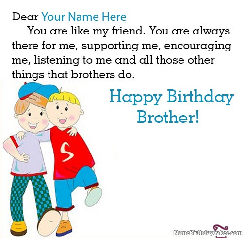 Name Birthday Wishes For Brother Images