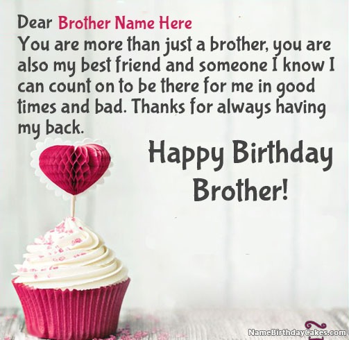 Name Birthday Wishes For Brother With Photo