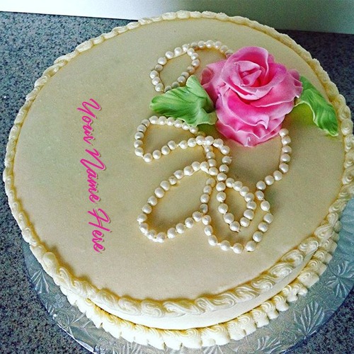 Real Birthday Cake With Name and Rose