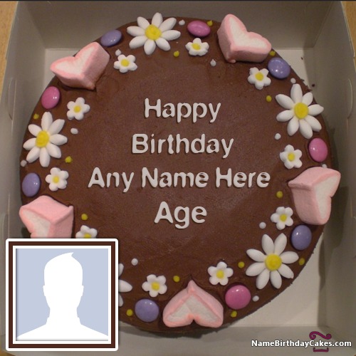 Write Name On Cake With Photo and Age