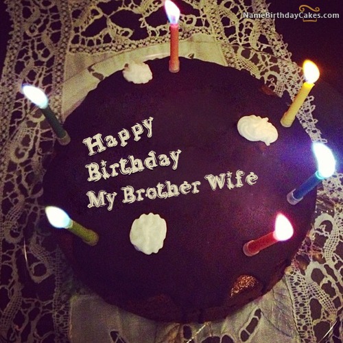 Happy Birthday My Brother Wife Cakes Cards Wishes