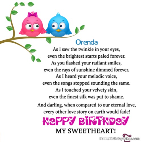 Happy Birthday Orenda Cakes, Cards, Wishes