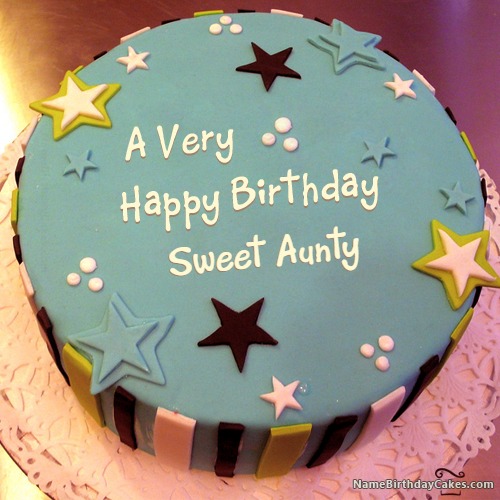 Happy Birthday Aunty Cake Candle - Greet Name