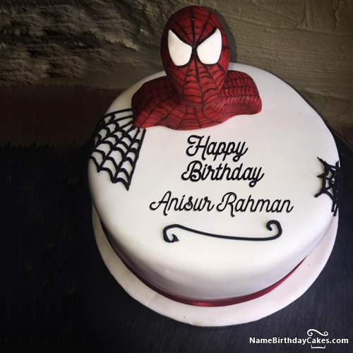 Customize Spiderman Birthday Cake With Name for Anisur Rahman