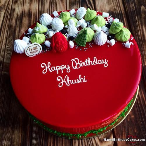 Happy Birthday Cake With Name Khushi Brithday Cake Idea